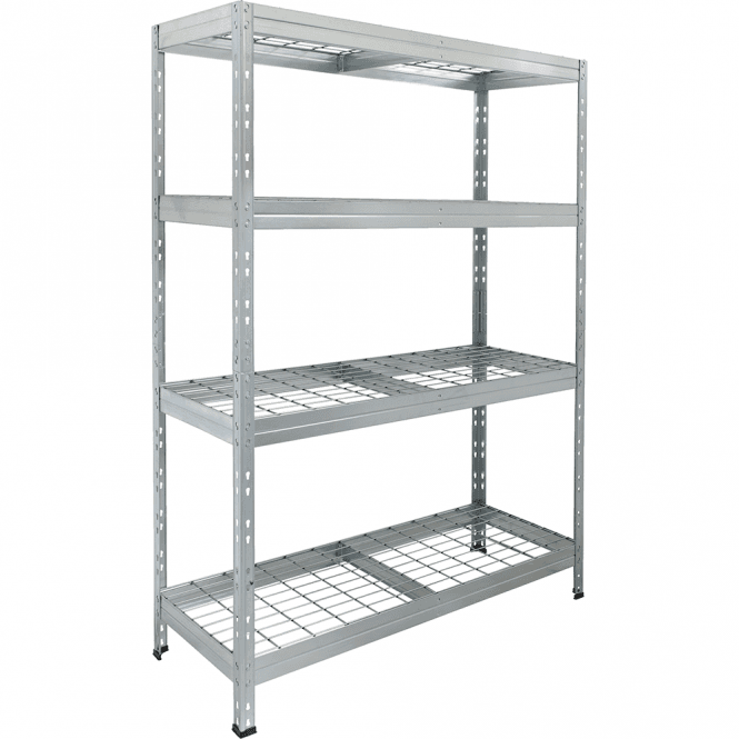 1200kg Galvanised Steel Boltless Shelving 4 Level 450D x 1800H mm