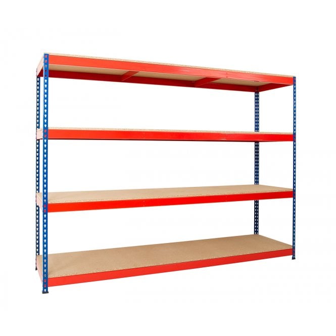 1800kg Steel Rivet Boltless Shelving 4 Level 2135W x 1830H mm