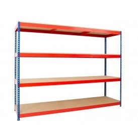 1800kg Steel Rivet Boltless Shelving 4 Level 2135W x 1830H mm