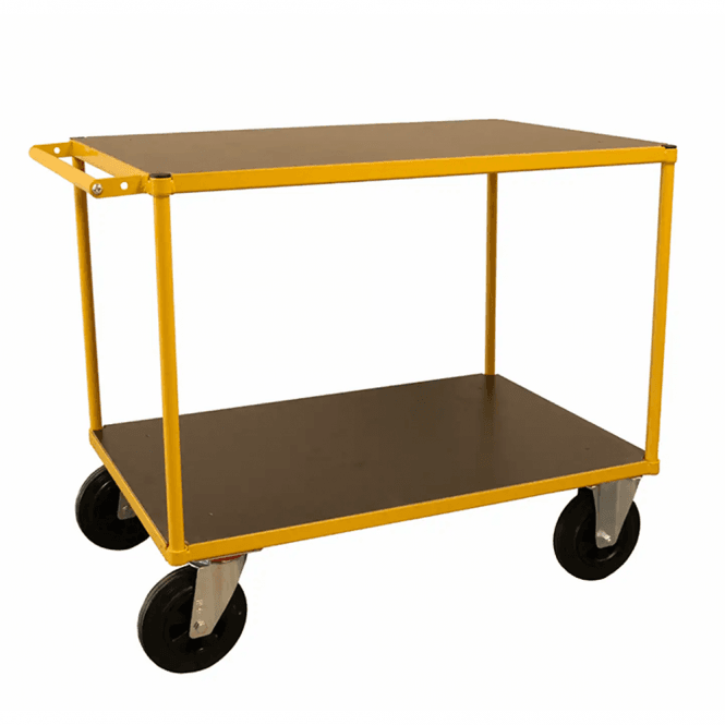 2 Shelf Steel Tray Trolley with Brake 1100 x 700mm 500kg