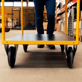 2 Shelf Steel Tray Trolley with Brake 1100 x 700mm 500kg