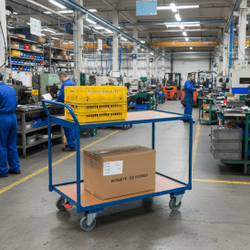 2 Shelf Tray Trolley with Brake 250kg