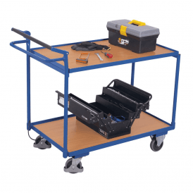 2 Shelf Tray Trolley with Dead Mans Brake 250kg