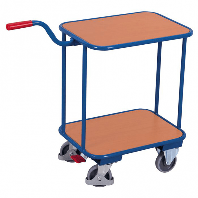 2 Shelf Trolley With Push Handle 250kg