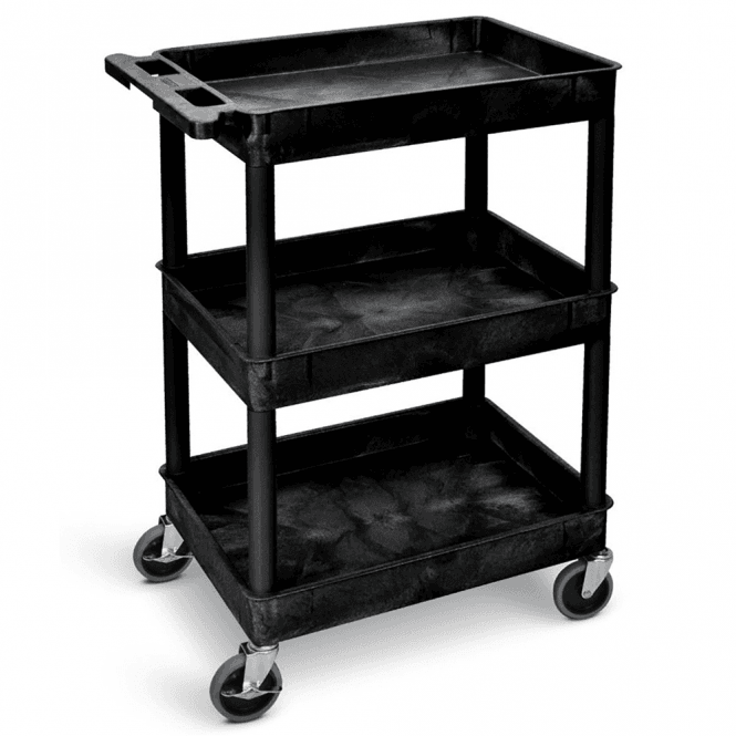 3 Shelf Plastic Tray Trolley 150kg