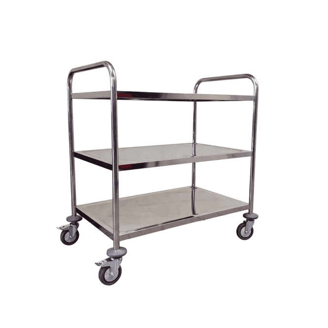 3 Shelf Stainless Steel Tray Trolley 100kg
