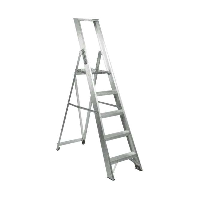 5 Tread Aluminium Folding Platform Step Ladders