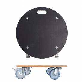 580mm Dia. Round Wooden Dolly Braked 300kg