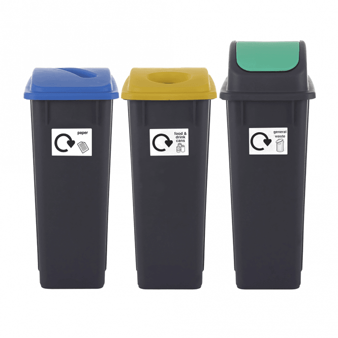65lt Recycling Bins Set of 3