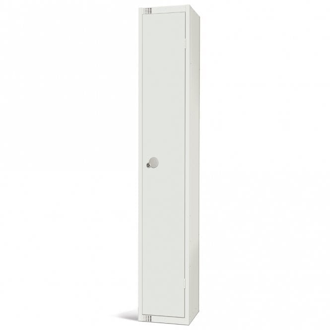 All White Steel Lockers with Cam/Key Lock 300mm Depth