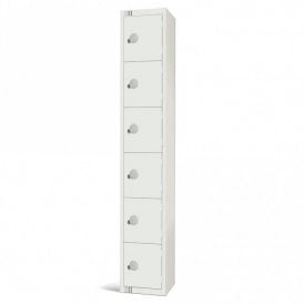 All White Steel Lockers with Cam/Key Lock 300mm Depth