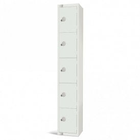 All White Steel Lockers with Cam/Key Lock 450mm Depth