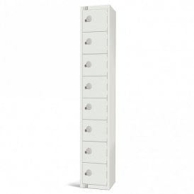 All White Steel Lockers with Cam/Key Lock 450mm Depth