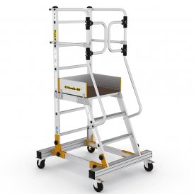 Aluminium Mobile Safety Steps 4-12 tread With Safety Gates