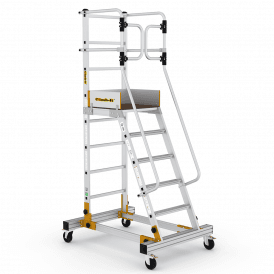 Aluminium Mobile Safety Steps 4-12 tread With Safety Gates