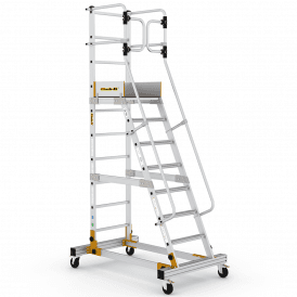 Aluminium Mobile Safety Steps 4-12 tread With Safety Gates