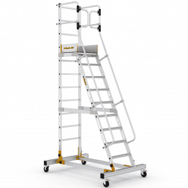Aluminium Mobile Safety Steps 4-12 tread With Safety Gates