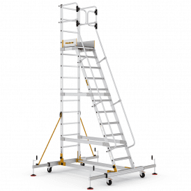 Aluminium Mobile Safety Steps 4-12 tread With Safety Gates