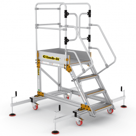 Aluminium Safety Steps 4-8 Tread With Extra Large Platform and Adjustable Stabilisers