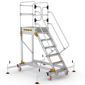 Aluminium Safety Steps 4-8 Tread With Extra Large Platform and Adjustable Stabilisers