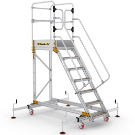 Aluminium Safety Steps 4-8 Tread With Extra Large Platform and Adjustable Stabilisers