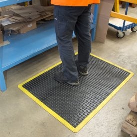 Anti Fatigue Bubble Mat with Yellow Safety Edging