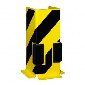 Black Bull Pallet Racking Protectors with guide rollers