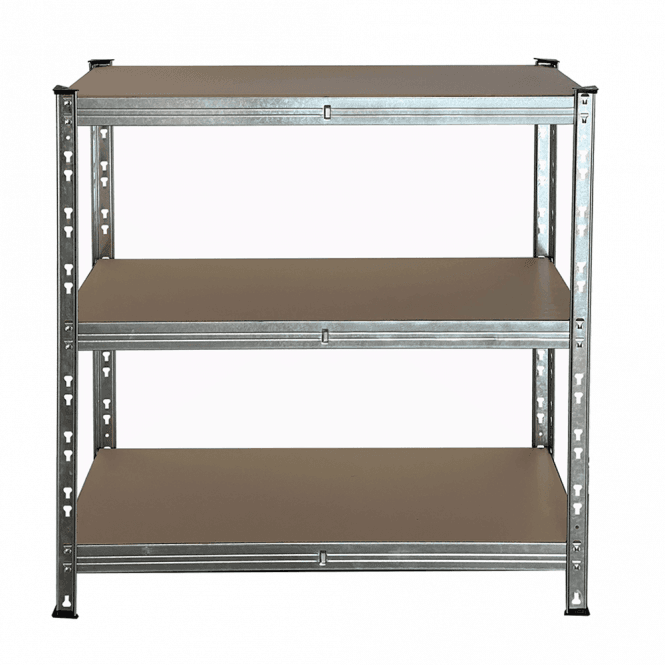 Boltless Galvanised Shelving with 3 x 175kg MDF Shelves 900mm Height