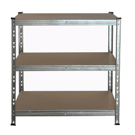 Boltless Galvanised Shelving with 3 x 175kg MDF Shelves 900mm Height