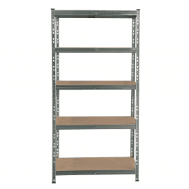 Boltless Galvanised Shelving with 5 x 175kg MDF Shelves 1800mm Height