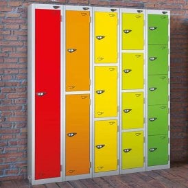 Coloured Door Steel Lockers with Cam/Key Lock 300mm Depth