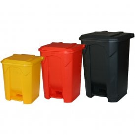 Coloured Plastic Pedal Bins 30lt, 50lt & 80lt