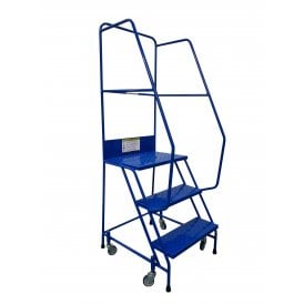 Commercial Steel Mobile Safety Steps with Punched Steel Treads 2 - 6 Tread