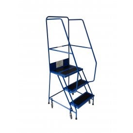 Commercial Steel Mobile Safety Steps with PVC Treads 2 - 6 Tread