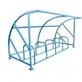 Curved Bike Shelter Powder Coated - 6 or 10 Bikes