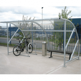 Curved Bike Shelter - Up to 10 Bikes