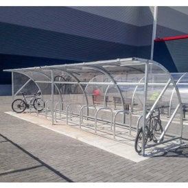 Curved Bike Shelter - Up to 10 Bikes