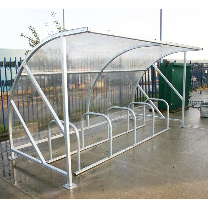 Curved Bike Shelter - Up to 10 Bikes