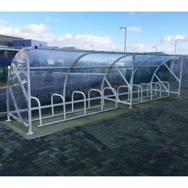 Curved Bike Shelter - Up to 10 Bikes