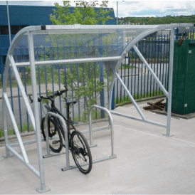 Curved Bike Shelter - Up to 10 Bikes