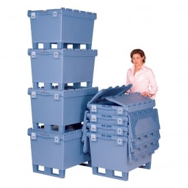 Distribution Containers with Fork Entry Shoes & attached lid (ALC)