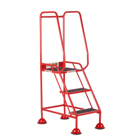 Domed Feet Steel Mobile Safety Steps 2, 3, 4 or 5 Anti-Slip Treads