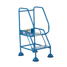 Domed Feet Steel Mobile Safety Steps 2, 3, 4 or 5 Punched Steel Treads