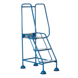 Domed Feet Steel Mobile Safety Steps 2, 3, 4 or 5 Punched Steel Treads