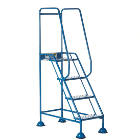 Domed Feet Steel Mobile Safety Steps 2, 3, 4 or 5 Punched Steel Treads