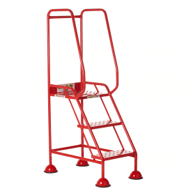 Domed Feet Steel Mobile Safety Steps 2, 3, 4 or 5 Punched Steel Treads
