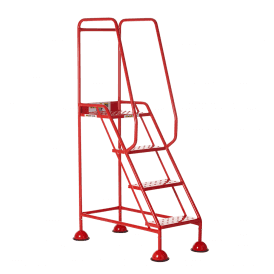 Domed Feet Steel Mobile Safety Steps 2, 3, 4 or 5 Punched Steel Treads