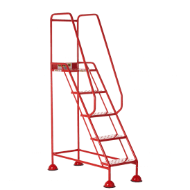 Domed Feet Steel Mobile Safety Steps 2, 3, 4 or 5 Punched Steel Treads