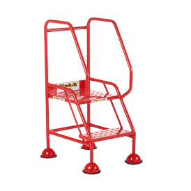 Domed Feet Steel Mobile Safety Steps 2, 3, 4 or 5 Punched Steel Treads