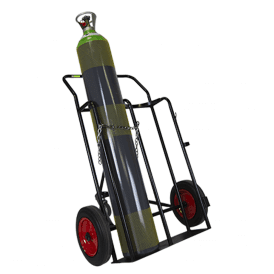 Double Propane Gas Bottle Trolley with Support Castor 300kg